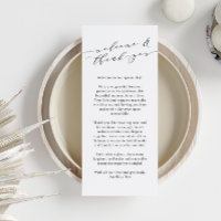 Custom Wedding Welcome Thank You Place Card