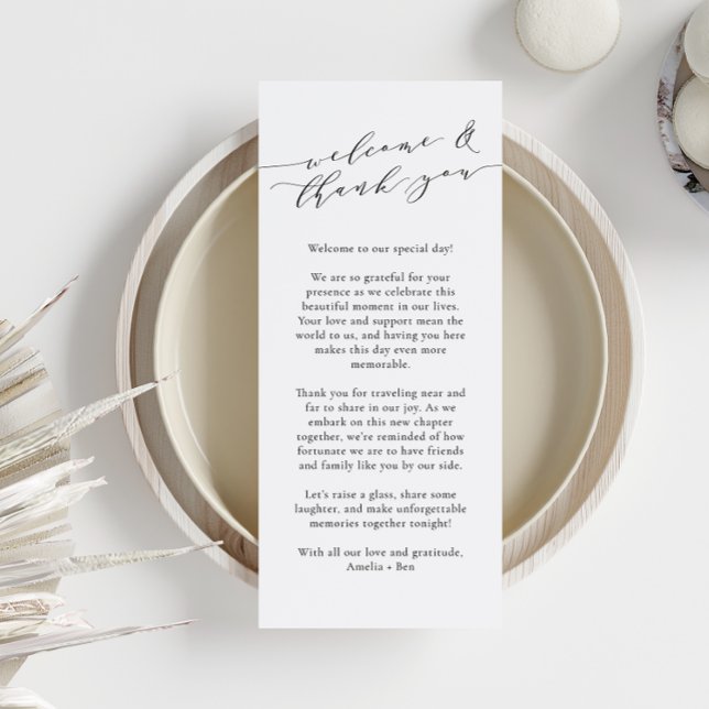 Custom Wedding Welcome Thank You Place Card (Creator Uploaded)