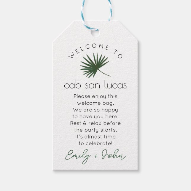 Custom wedding welcome to Mexico Tag (Front)