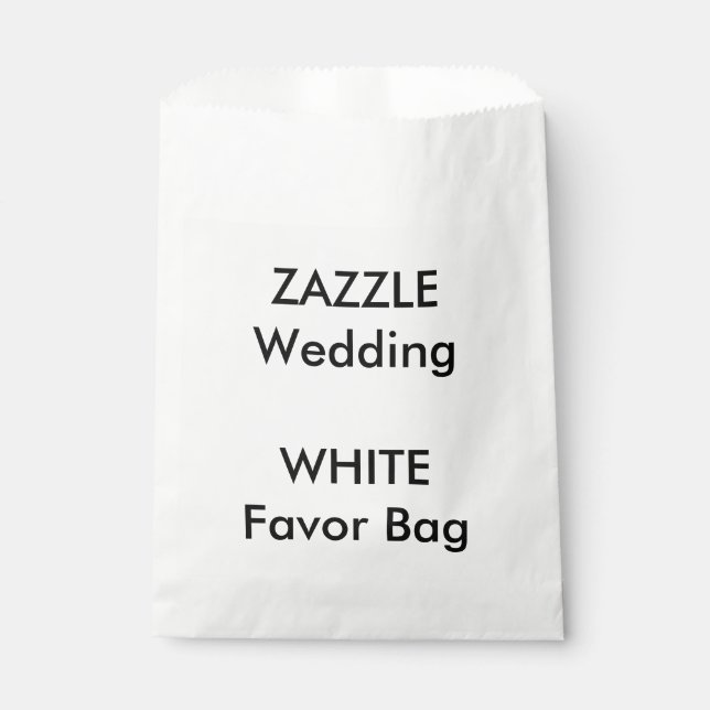 Custom Wedding WHITE Paper Favor Bag (Front)
