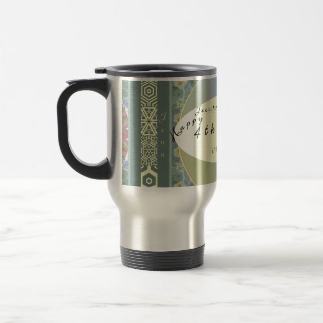 Custom Wedding Wildflower  Travel Mug (Left)
