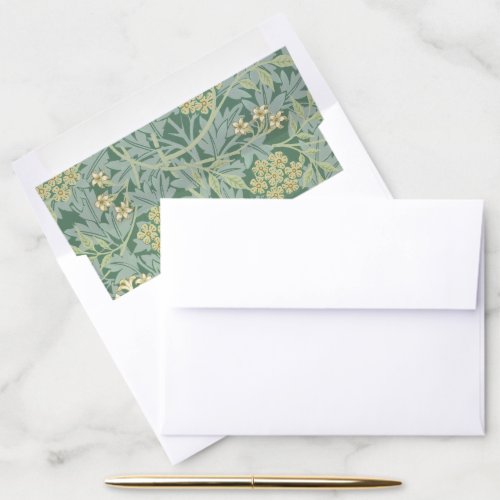 Custom Wedding William Morris Sage Green Antique Envelope Liner