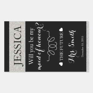 custom Wedding wine bottle label maid of honor