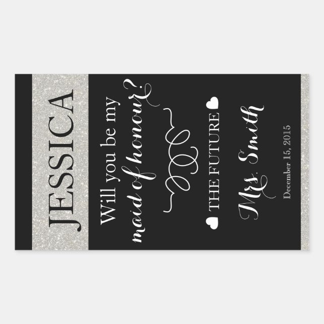 custom Wedding wine bottle label maid of honor (Front)