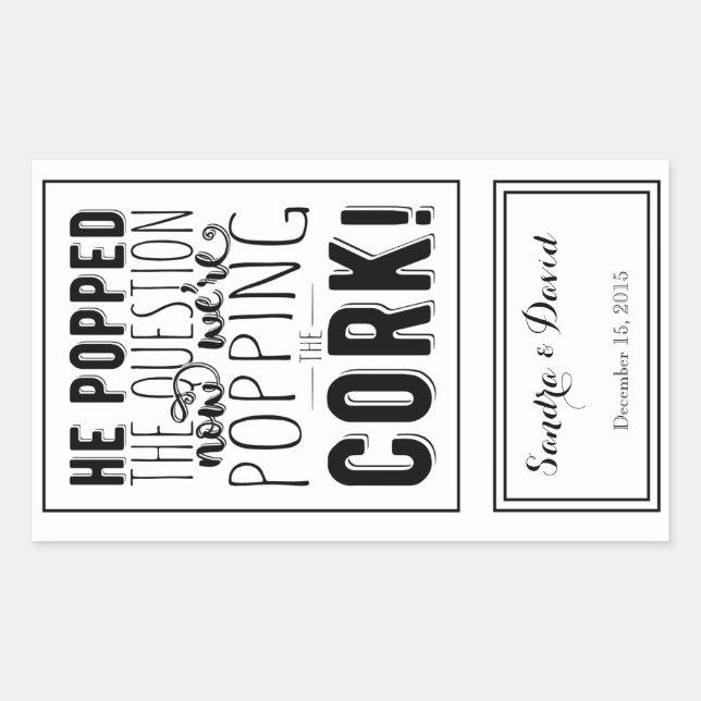 custom Wedding wine bottle label personalized (Front)