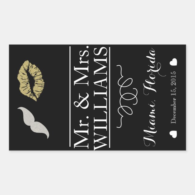 custom Wedding wine bottle label table centre lips (Front)