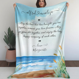 Custom Wedding Wishes for the Bride and Groom  Fleece Blanket