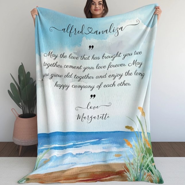 Custom Wedding Wishes for the Bride and Groom  Fleece Blanket (Creator Uploaded)