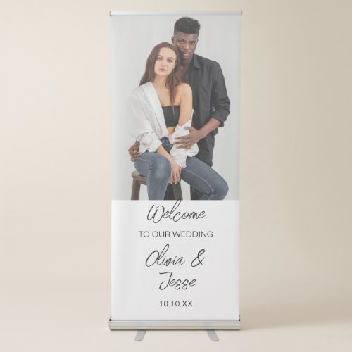 Custom Wedding with full color print Adjustable  Retractable Banner