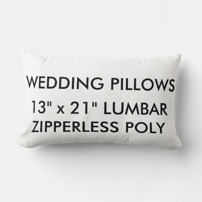Custom Wedding Zipperless Polyester Lumbar Pillow (Front)