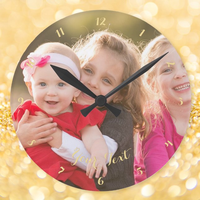 Custom Weddings Anniversary Couple Family Photo Round Clock (Custom Weddings Anniversary Couple Family Photo Round Clock)
