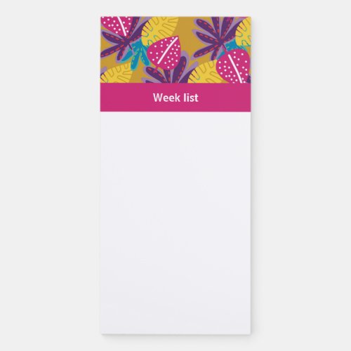 custom week list _ colorful floral summer _ magnetic notepad