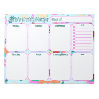 Custom Weekly Planner | Cozy Book Lovers Pattern Notepad