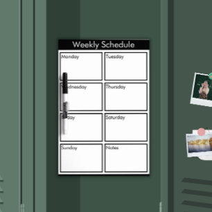 Custom Weekly Schedule -  Dry Erase Board