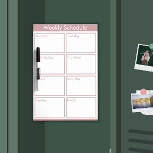 Custom Weekly Schedule - Dry Erase Board