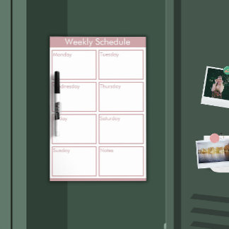 Custom Weekly Schedule -  Dry Erase Board