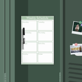 Custom Weekly Schedule -  Dry Erase Board
