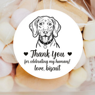 Custom Weimaraner Dog Wedding Favor Stickers