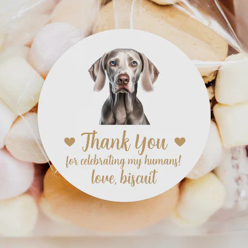 Custom Weimaraner Dog Wedding Favor Stickers