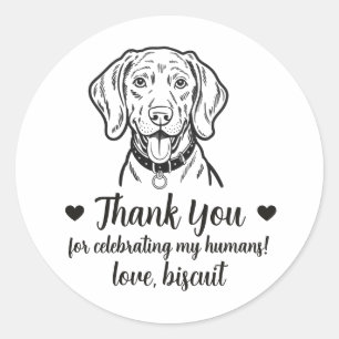 Custom Weimaraner Dog Wedding Favor Stickers