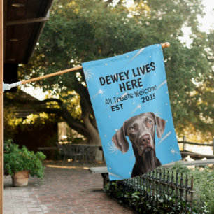 Custom Weimaraner House Flag