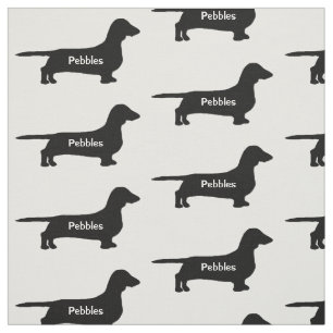 Custom Weiner Dog Silhouette Fabric