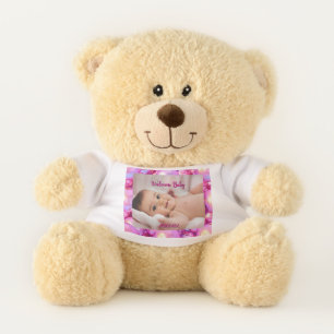 Custom Welcome Baby Photo teddy Bear