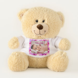 Custom Welcome Baby Photo teddy Bear