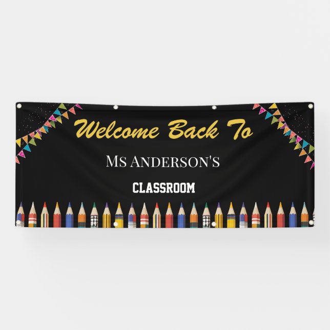 custom welcome back to the classroom teacher name banner (Horizontal)