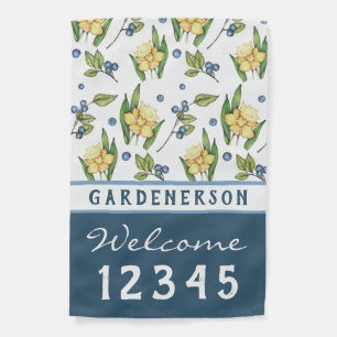 Custom Welcome Blueberry Daffodil Garden Flag