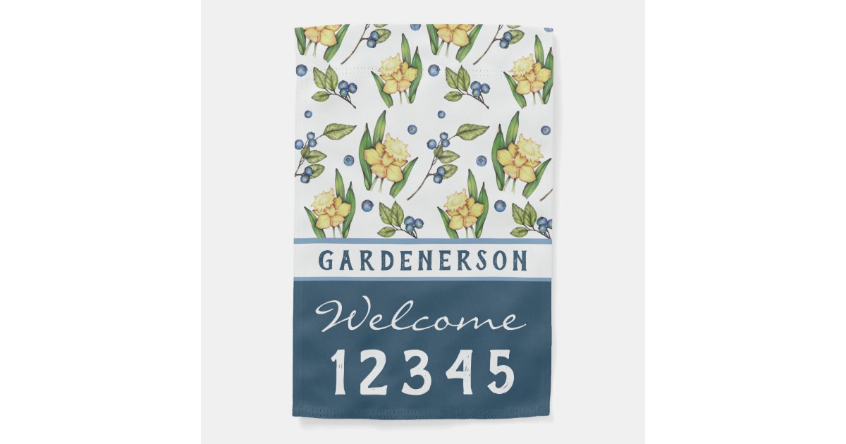 Custom Blueberry Daffodil Garden Flag Zazzle