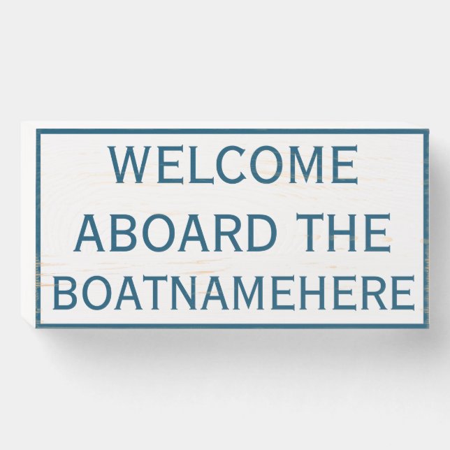 Custom Welcome Board Boat Sign (Front Horizontal)
