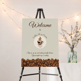 Custom Welcome Coffee Shop Foam Board Sign
