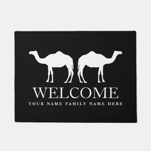 Custom welcome door mat with camel design