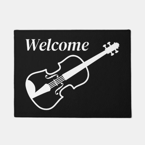 Custom welcome doormat with violin drawing