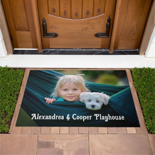 Custom Welcome Family Pet Dog Photo Personalize  Doormat