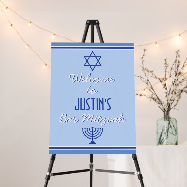 Custom Welcome Foam Board for Bar Mitzvah (In Situ (Stand))