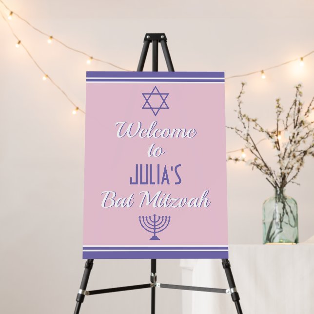 Custom Welcome Foam Board for Bat Mitzvah (In Situ (Stand))