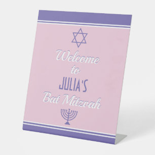 Custom Welcome for Bat Mitzvah Pedestal Sign