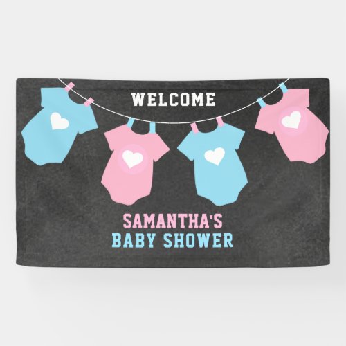Custom Welcome GENDER REVEAL Party Baby Shower Banner