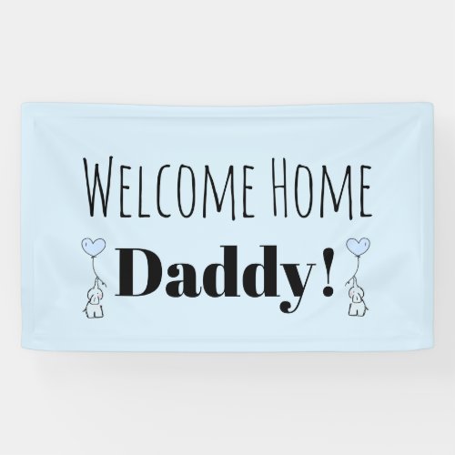 Custom Welcome Home Blue Cute Personalized Banner