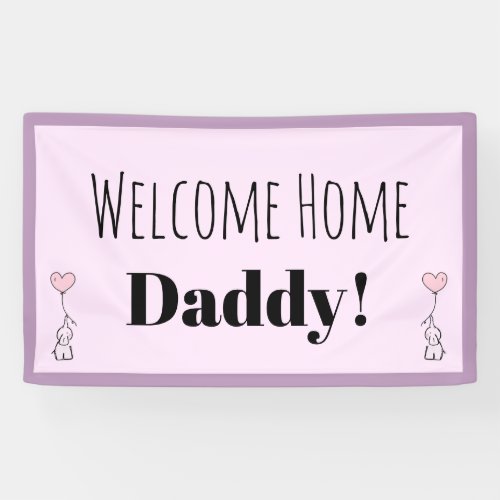 Custom Welcome Home Pink Cute Personalized Banner