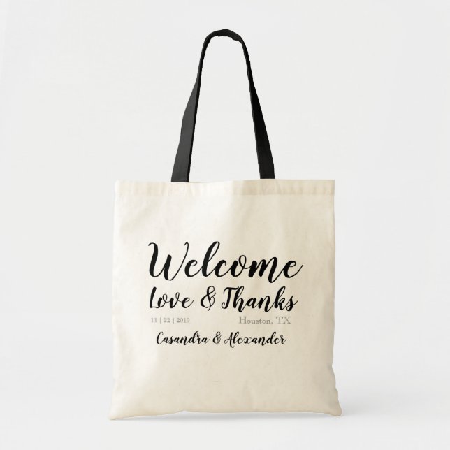 Custom Welcome Hotel Gift Favor Bag Wedding (Front)