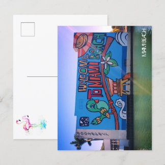 Custom Welcome Miami Beach Florida Graffiti Mural Postcard