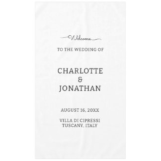 Custom Welcome, Modern Boho Wedding Ceremony Party Tablecloth