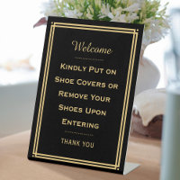 Custom Welcome Please Remove Your Shoes Black