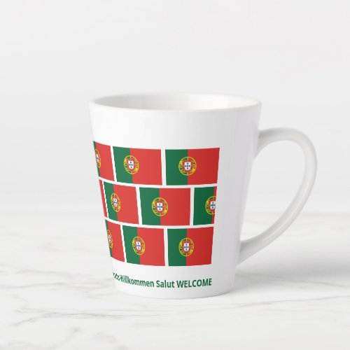 Custom WELCOME Portugal Flag Latte Mug