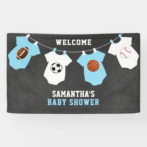 Custom Welcome Sports Theme BOY Baby Shower Banner
