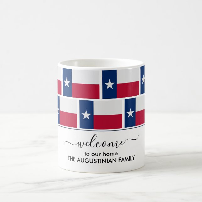 Custom Welcome TEXAS FLAG Coffee Mug (Center)