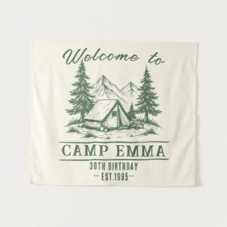 Custom "Welcome to Camp" Birthday  Tapestry